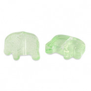 Glasperle 13mm Elefant - Light green